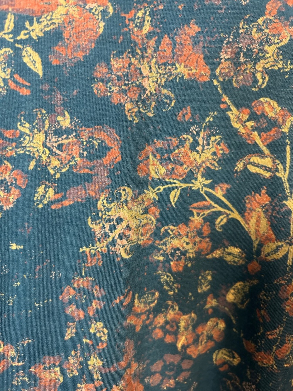 Peruvian Connection Women’s Teal Floral Long-Sleeve Swing Top Size L - Picture 6 of 12